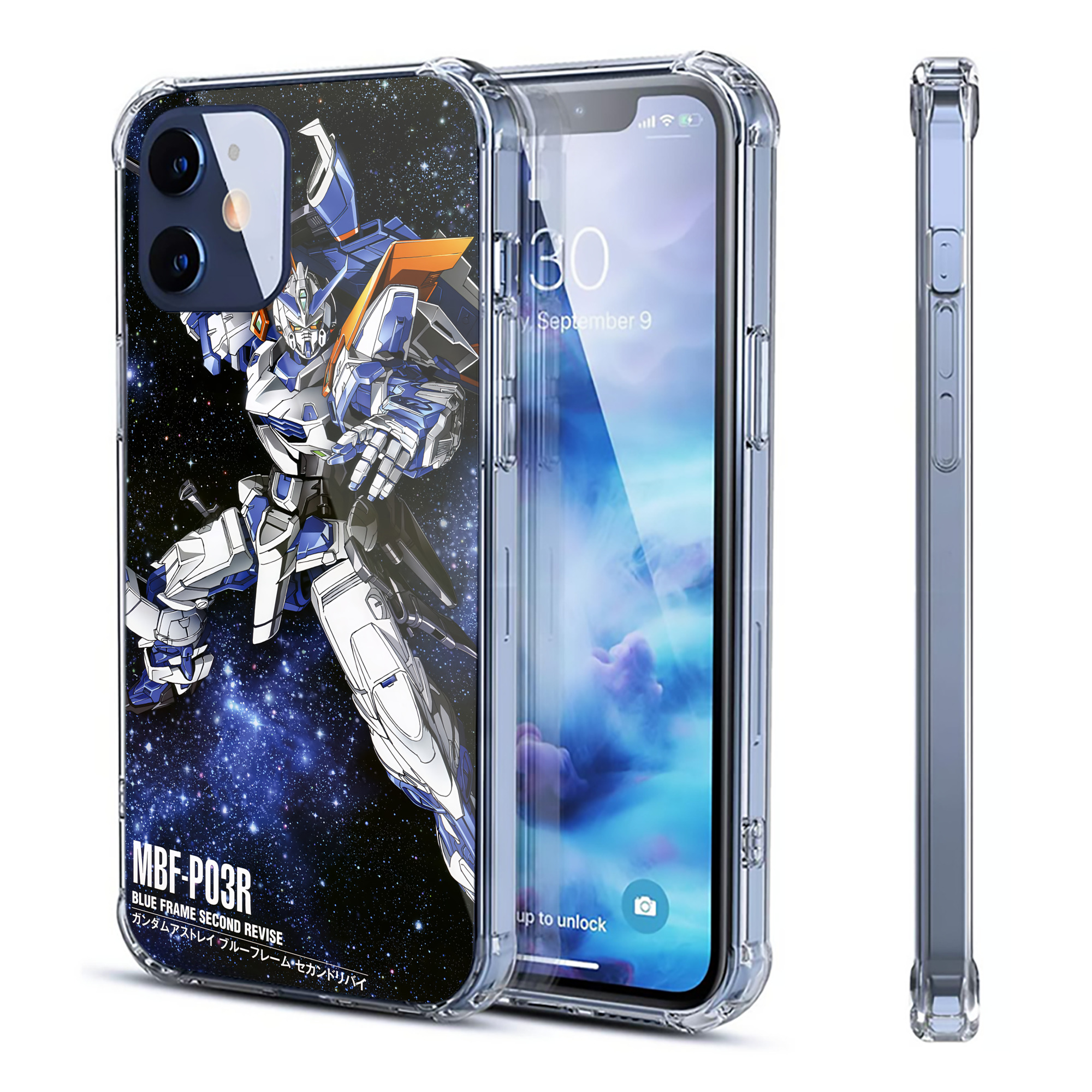 （画像用） 機動戦士ガンダム Mobile Suit Gundam 【iPhone 12シリーズ対応】透明スマホケース（クリアソフトケース）